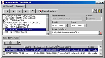 FENIX - Interface al Apolo Contabilidad
